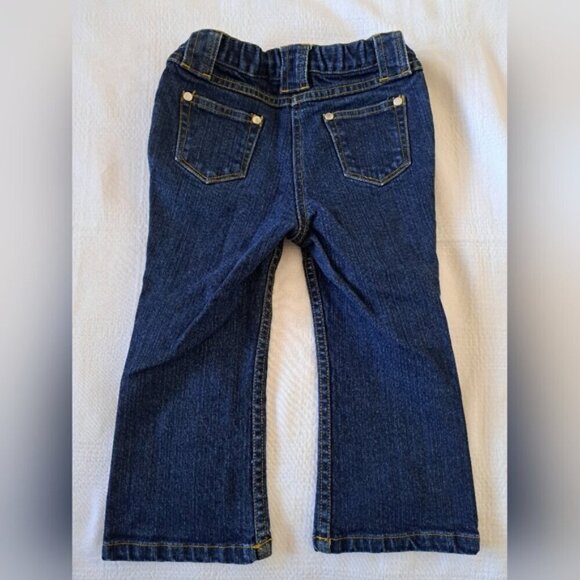 Hanna Andersson girls size 90 or 3T dark wash adjustable waist jeans, VGUC - Picture 6 of 8